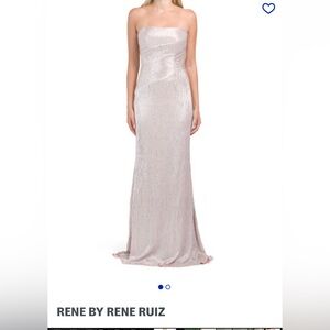 Rene Ruiz Crinkle Foil formal Size 6 Pale rose